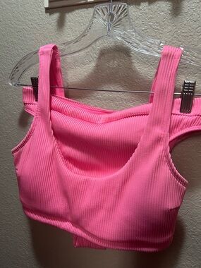 Hollister Ribbed Hot Pink Bikini Top & Bottoms